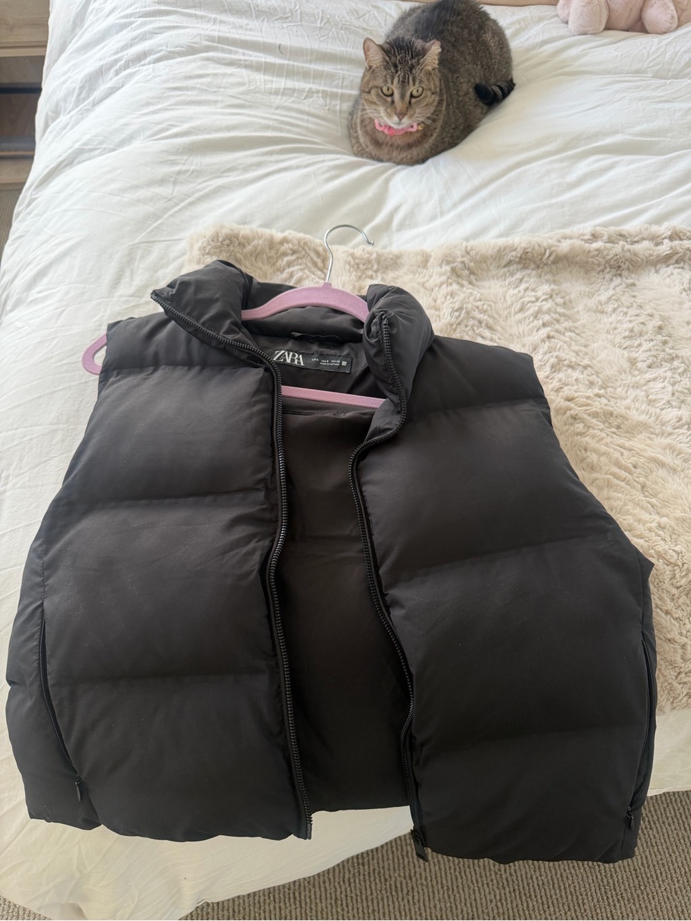 Zara Black Puffer Vest
